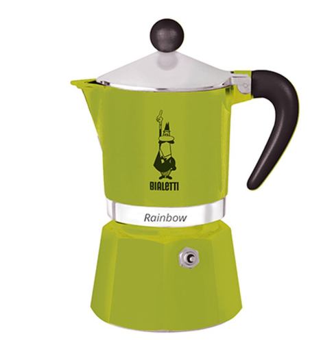 MOKA ALUMINIJSKA BIALETTI 3 ŠALICE ZELENA RAINBOW